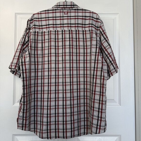 Men’s Ecko Unlimited Red/Black Plaid Short Sleeve Button-Up Shirt Size XL - Picture 4 of 8